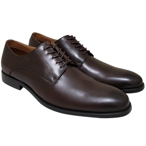 Steve Madden Men Daxtin Plain Toe Derby Oxfords Size US 9.5M Brown Leather - Picture 1 of 4